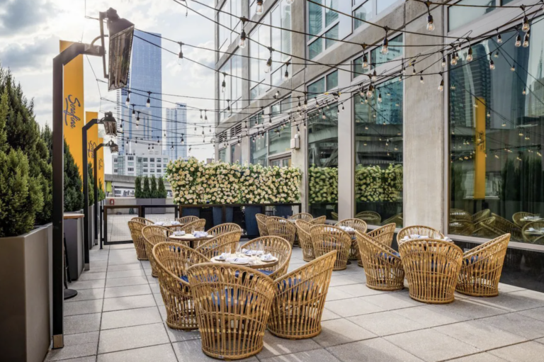 Boutique hotel lobby in Manhattan