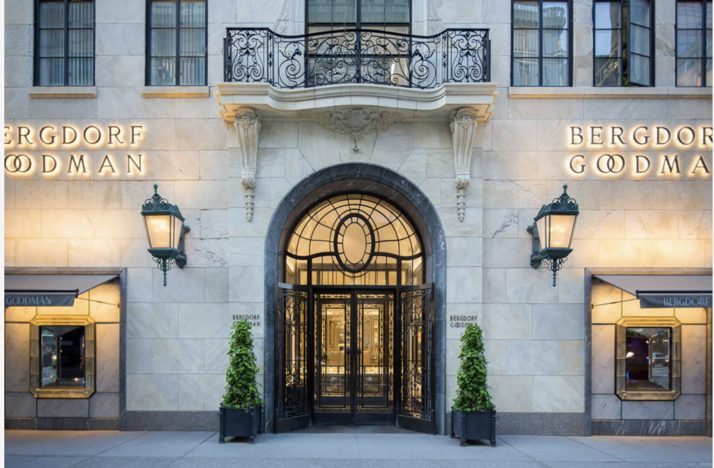 11 Essential NYC Travel Tips: What to Know Before Visiting New York City 9 Exterior view of Bergdorf Goodman at dusk, Bergdorf Goodman entrance