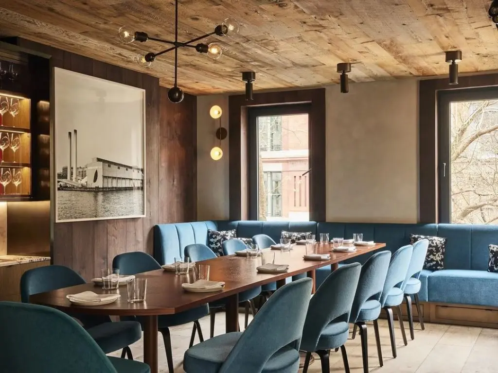 Romantic table setup at One White Street, TriBeCa’s charming addition to NYC romantic restaurants.